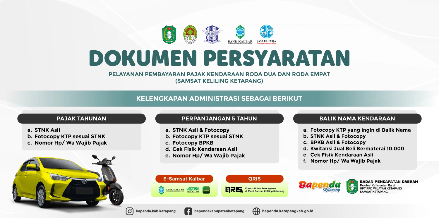 bapenda.ketapangkab.go.id - Samsat Keliling Ketapang